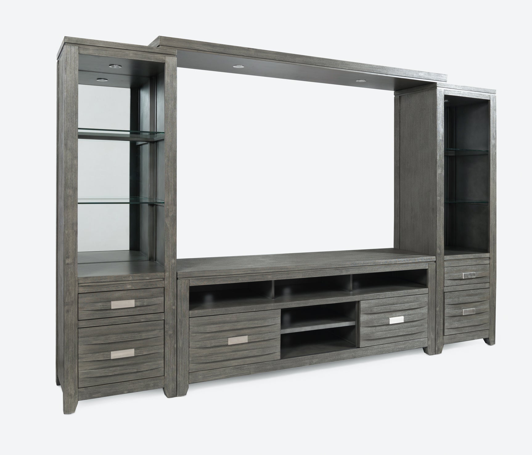 Altamonte Brushed Grey Entertainment Wall - Ornate Home