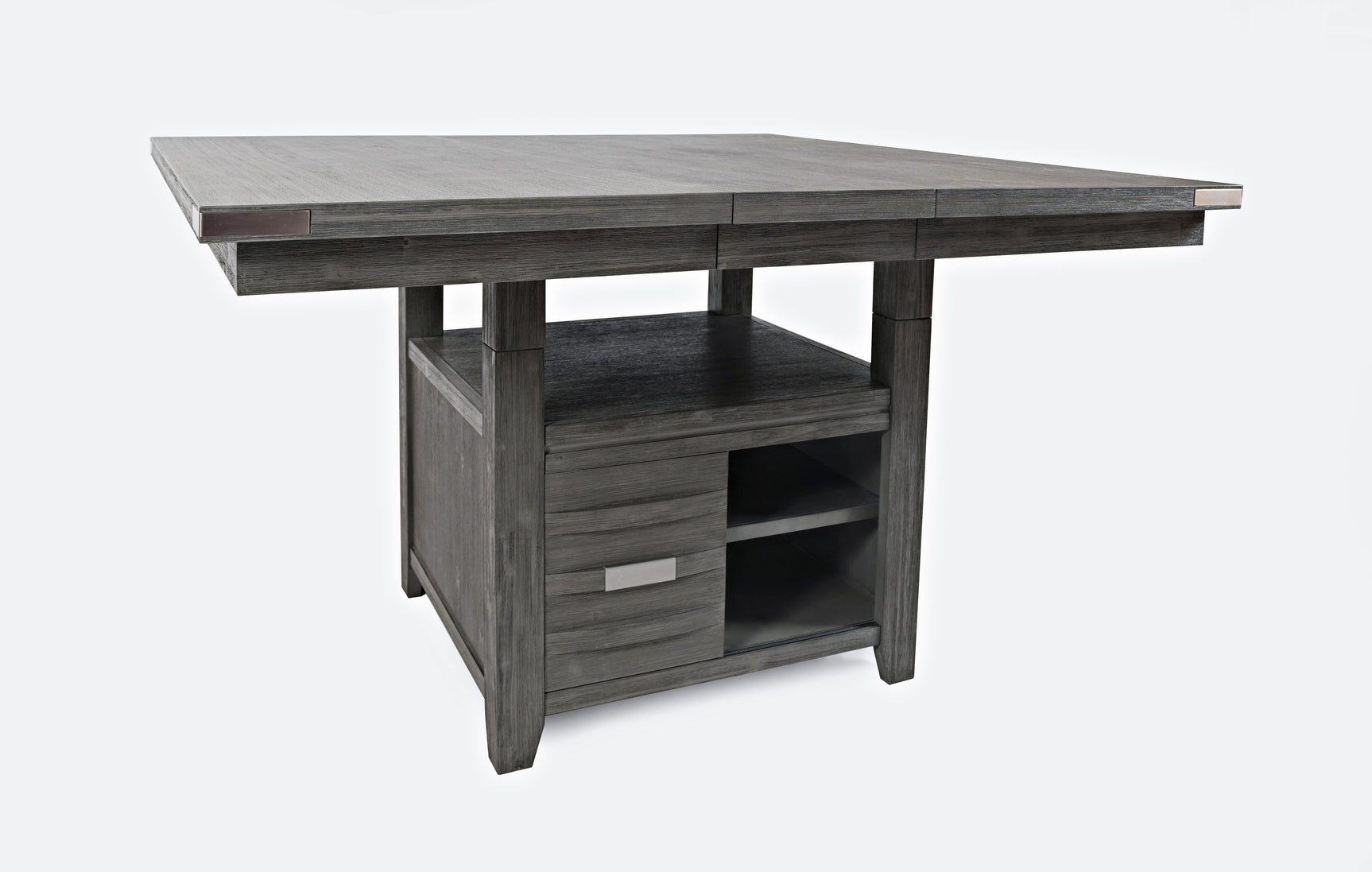 Altamonte Brushed Grey High/Low Sq. Counter Table - Ornate Home