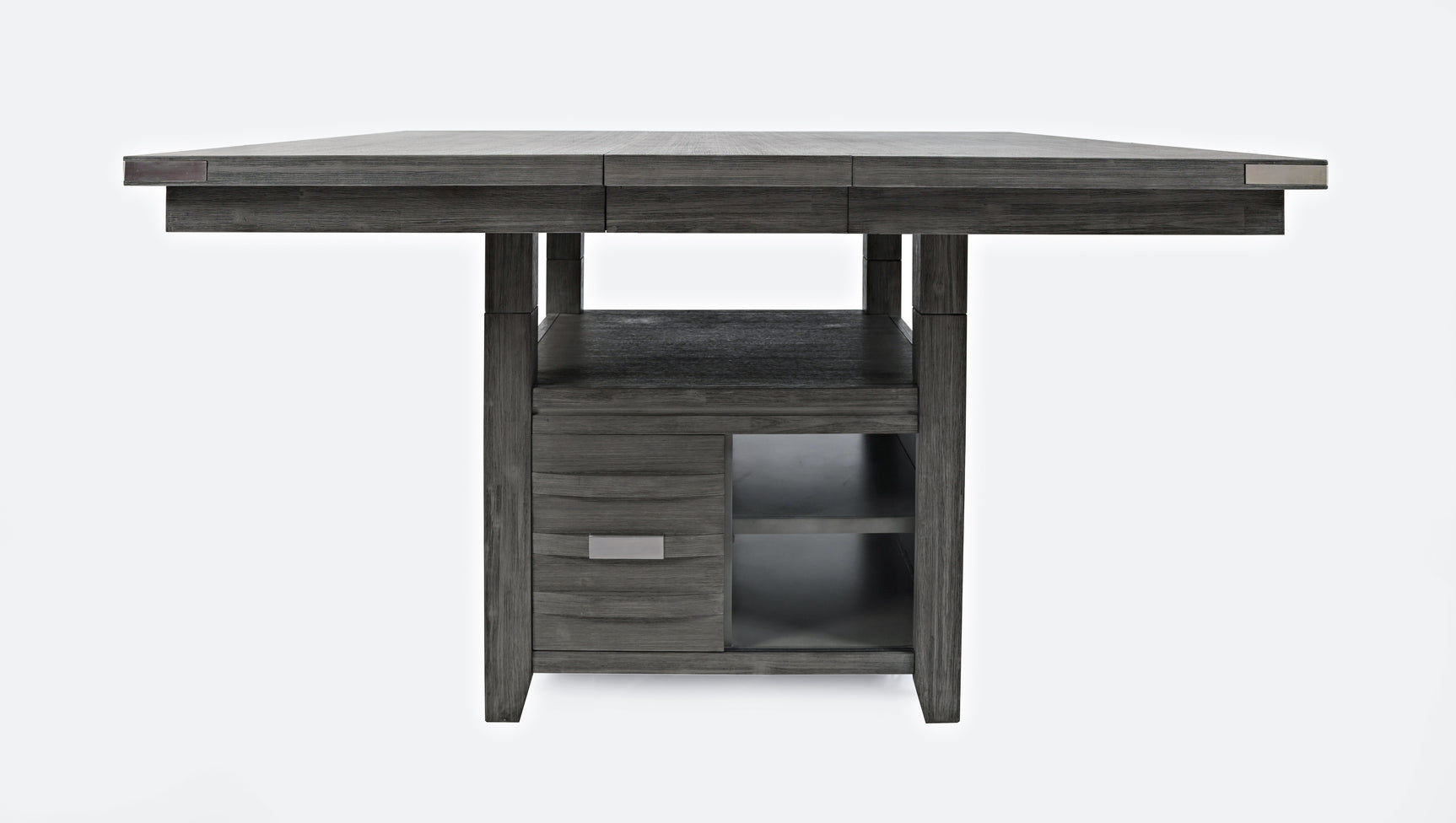 Altamonte Brushed Grey High/Low Sq. Counter Table - Ornate Home