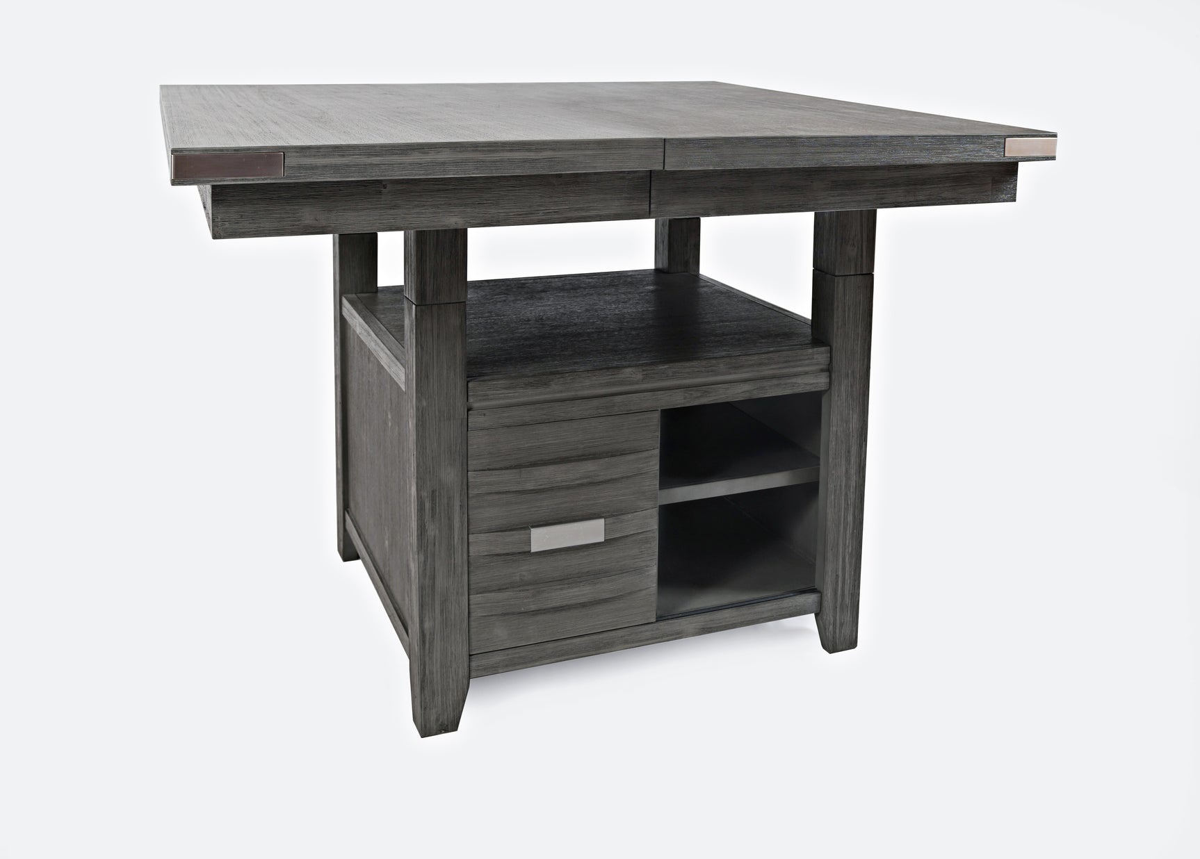Altamonte Brushed Grey High/Low Sq. Counter Table - Ornate Home