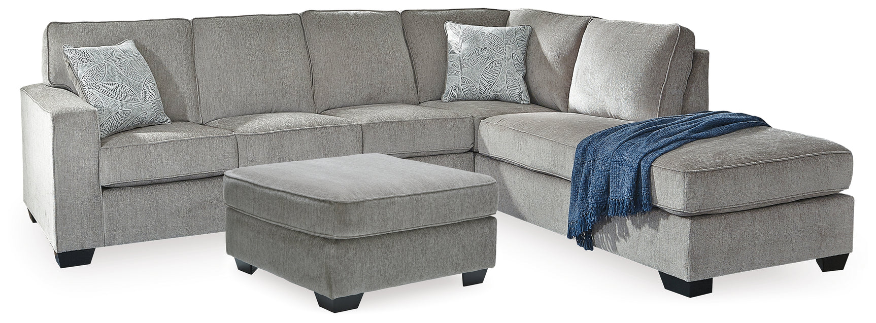 Altari Alloy 2-Piece Sectional with Chaise and Oversized Ottoman - Ornate Home