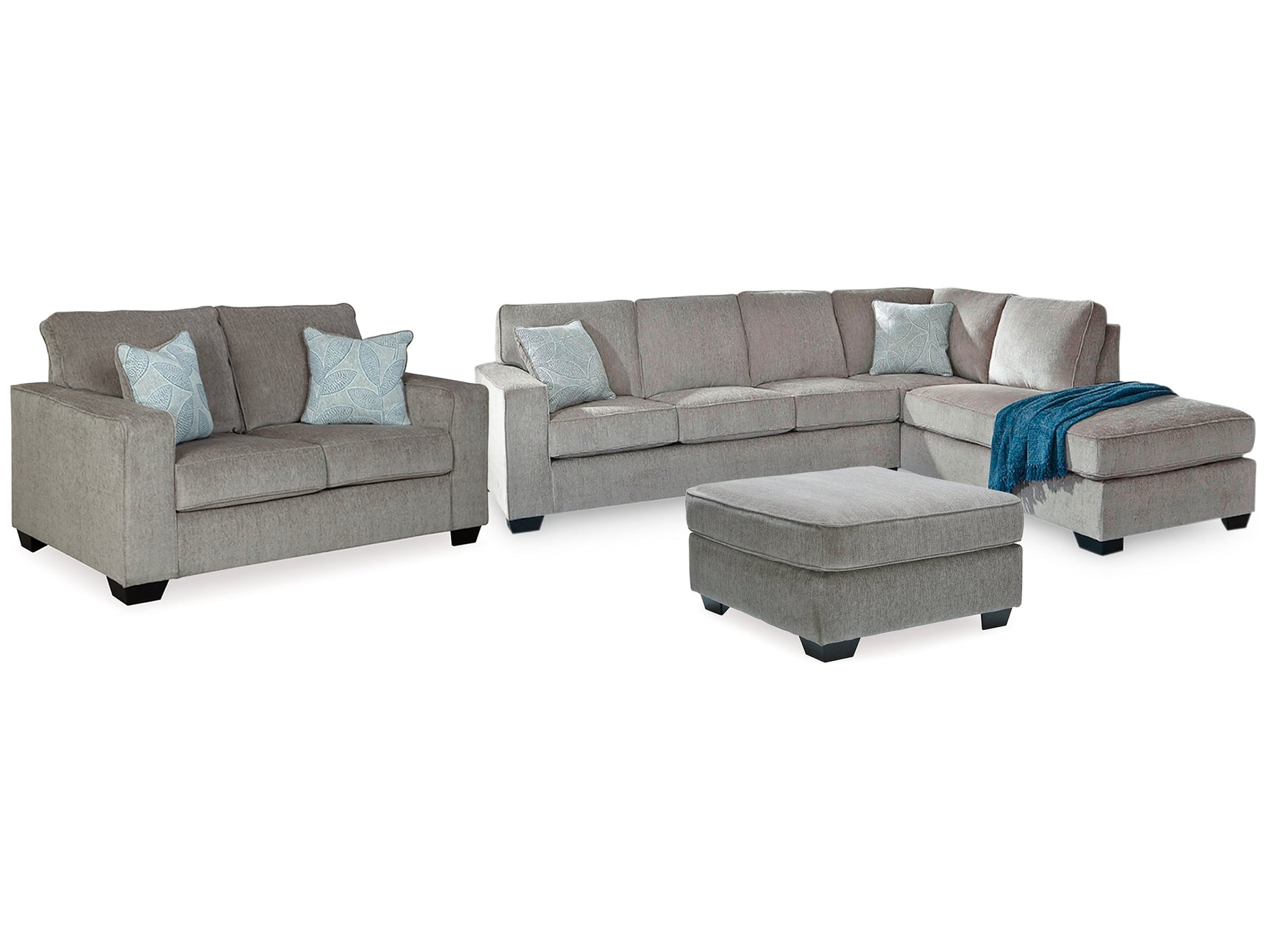 Altari Alloy 2-Piece Sleeper Sectional, Loveseat and Ottoman - Ornate Home