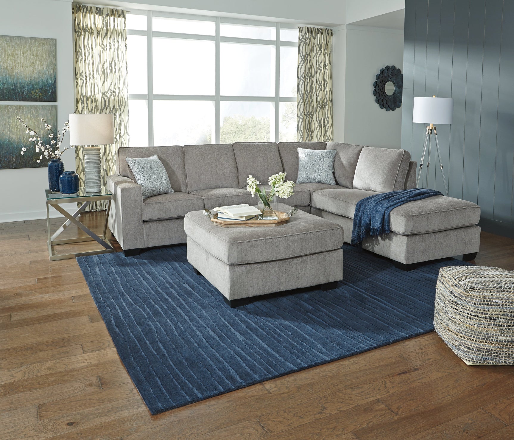 Altari Alloy 2-Piece Sleeper Sectional, Loveseat and Ottoman - Ornate Home