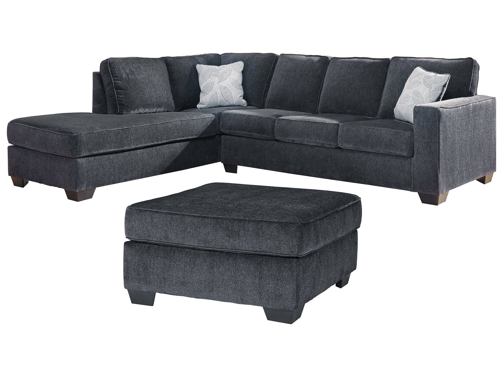 Altari Slate 2-Piece Left Sectional and Ottoman - Ornate Home