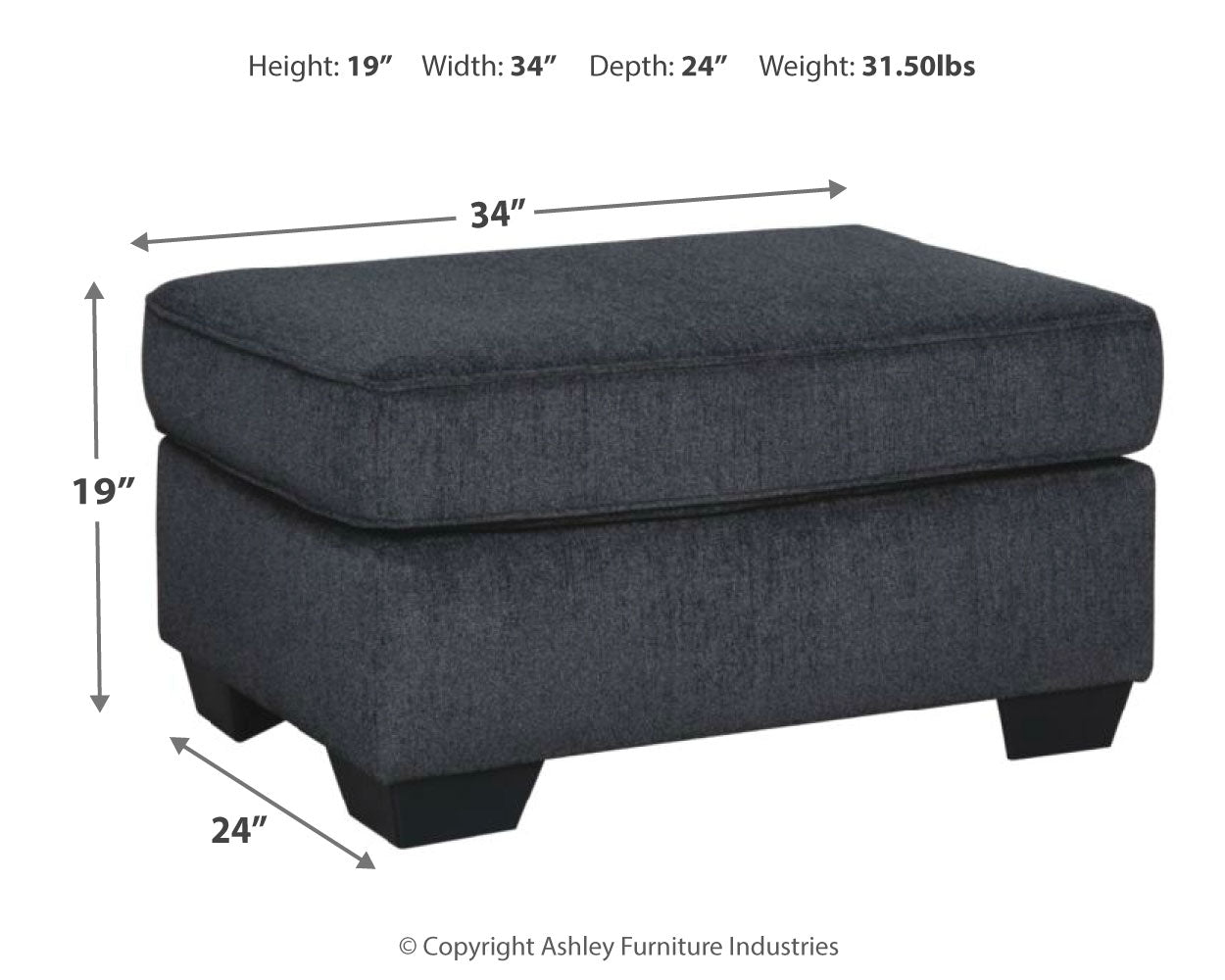 Altari Slate 2-Piece Sectional with Chaise and Ottoman (Online Special Price) - Ornate Home