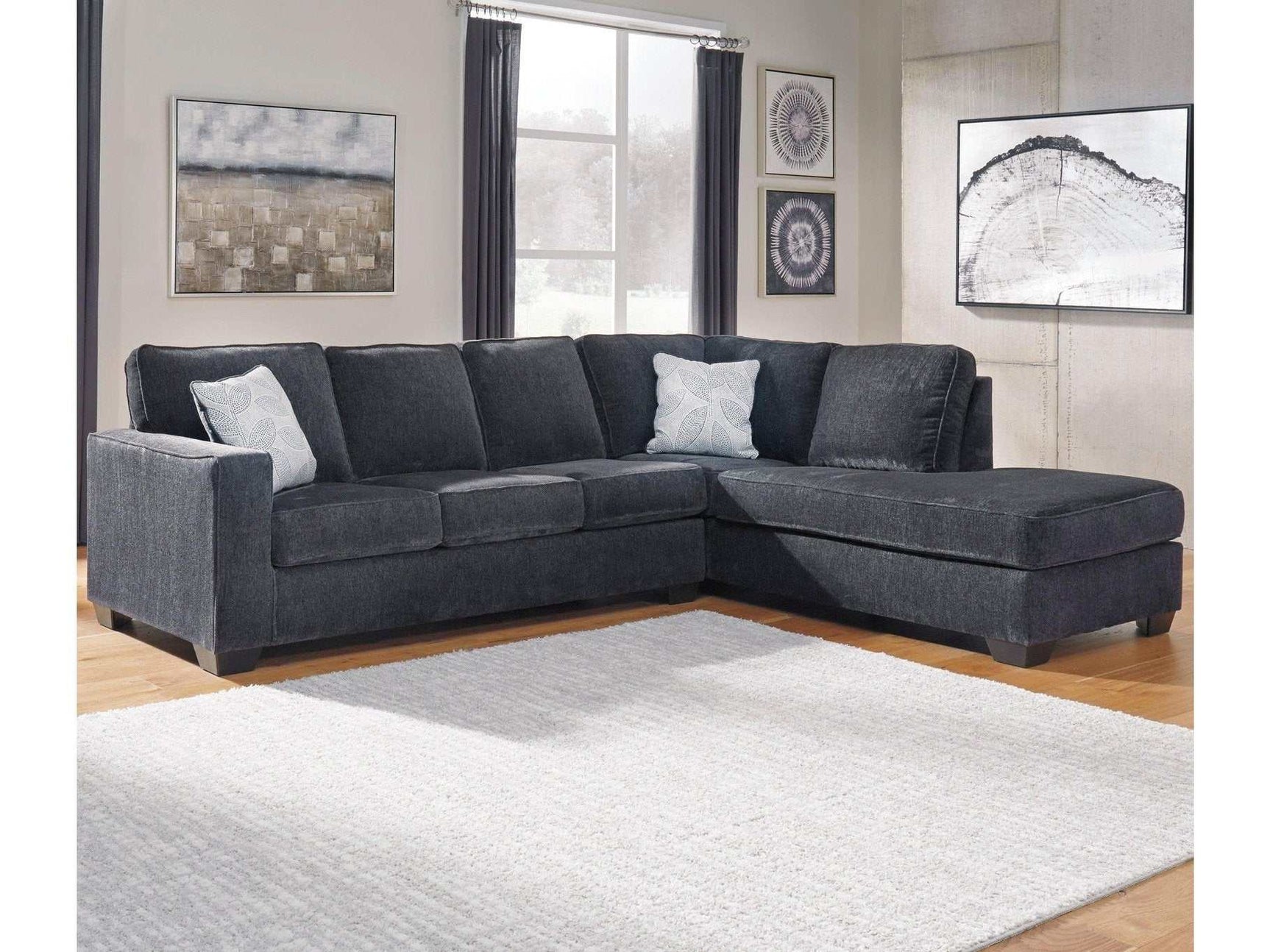 Altari Slate 2pc Sectional Sofa w/ RAF Chaise (Online Special Price) - Ornate Home