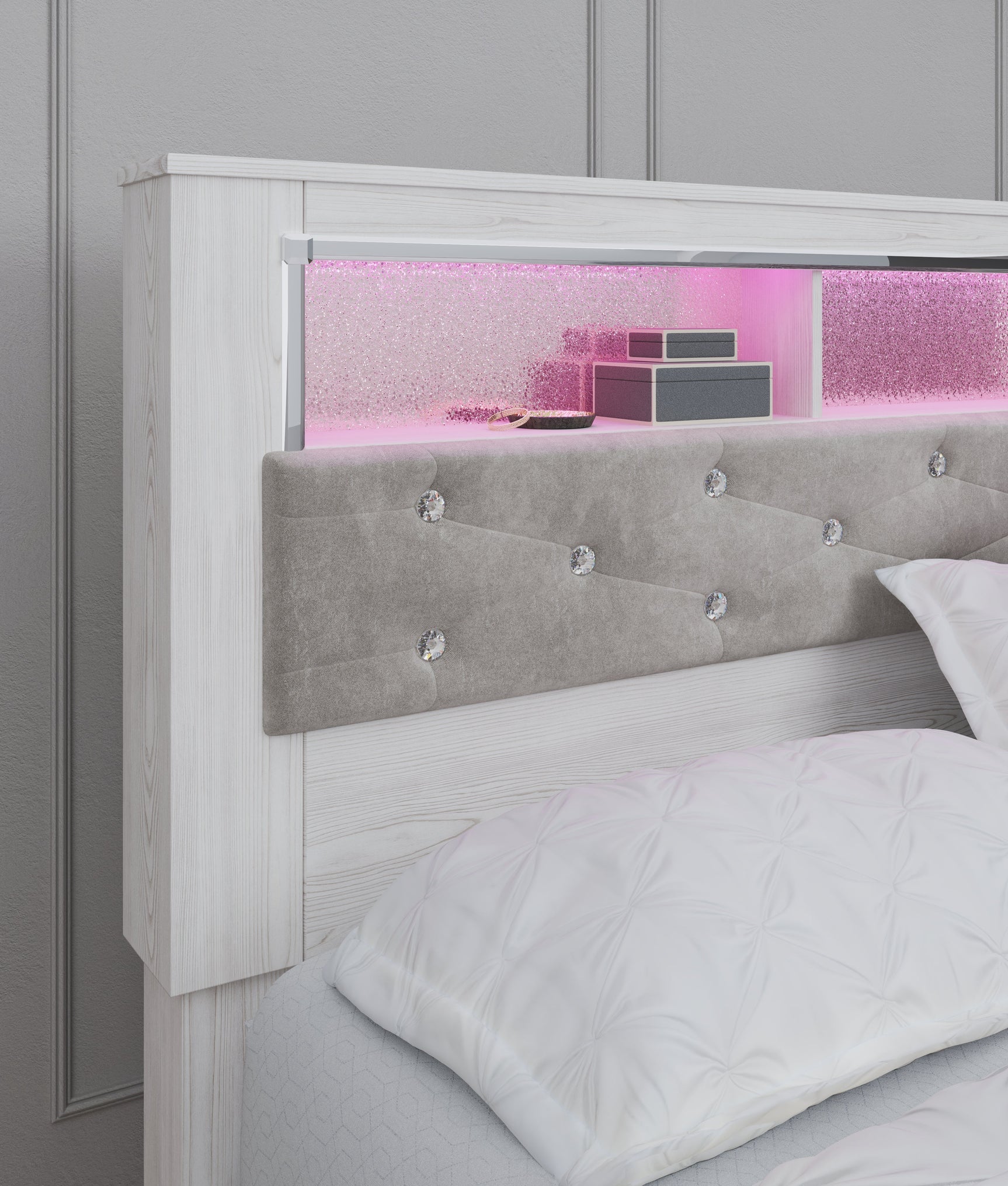 Altyra White King Panel Bookcase Bed (Online Special Price) - Ornate Home