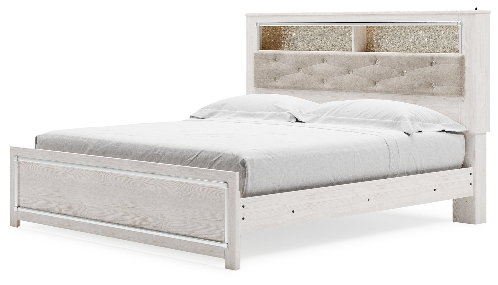 Altyra White King Panel Bookcase Bed (Online Special Price) - Ornate Home
