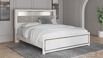 Altyra White King Upholstered Panel Bookcase Headboard (Online Special Price) - Ornate Home