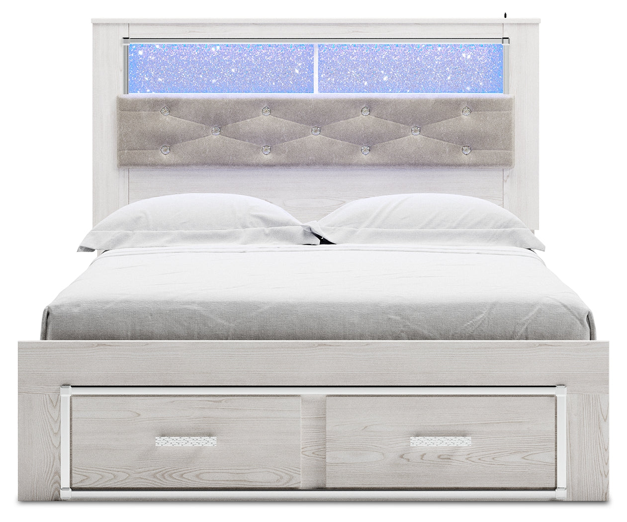 Altyra White Queen Bookcase Storage Bed, Dresser and Mirror (Online Special Price) - Ornate Home