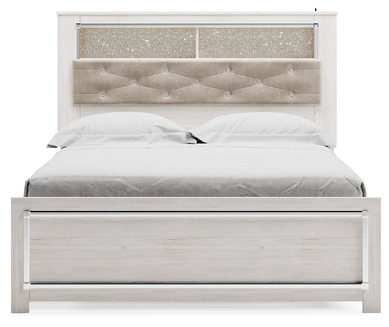 Altyra White Queen Panel Bookcase Bed (Online Special Price) - Ornate Home