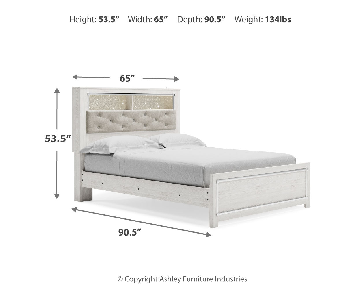 Altyra White Queen Panel Bookcase Bed (Online Special Price) - Ornate Home