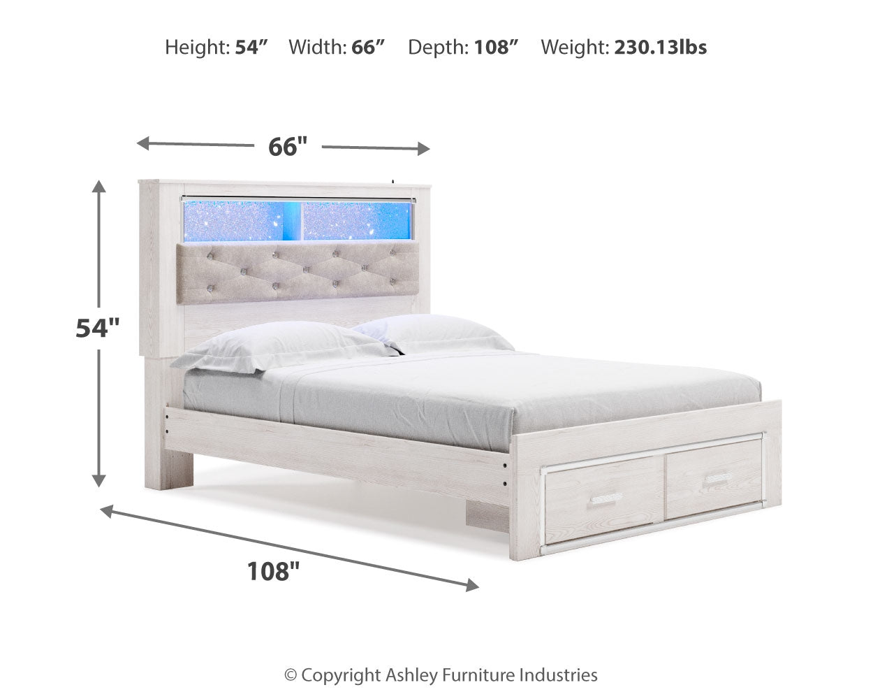 Altyra White Queen Panel Storage Bed, Dresser, Mirror and 2 Nightstands (Online Special Price) - Ornate Home