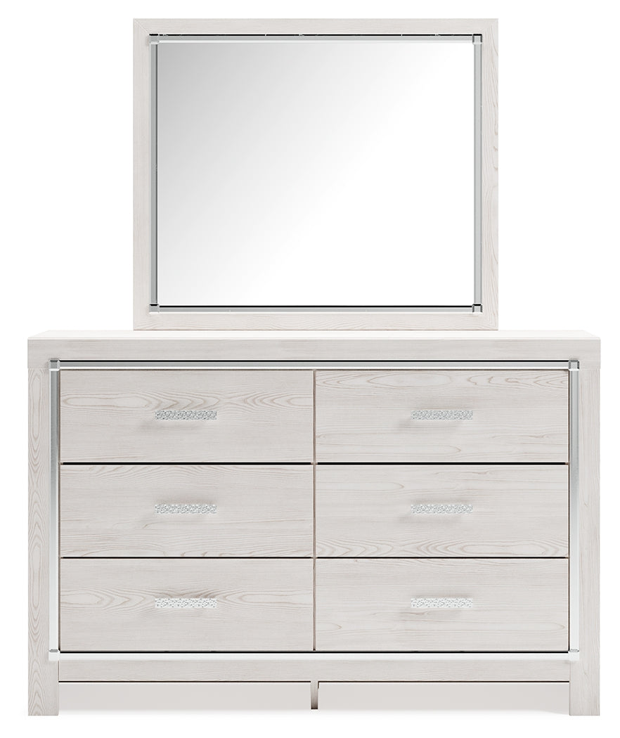 Altyra White Queen Panel Storage Bedroom Set with Dresser, Mirror and Chest - Ornate Home