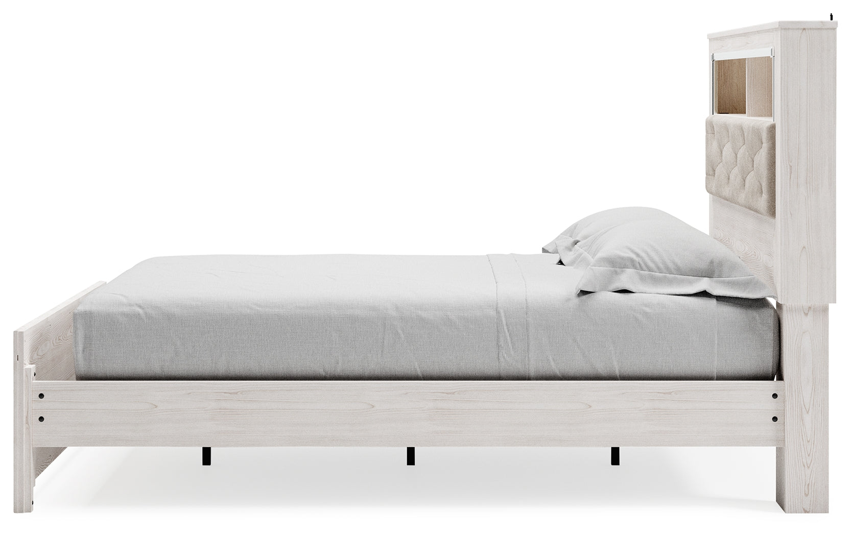 Altyra White Queen Upholstered Panel Bed, Dresser and Mirror - Ornate Home