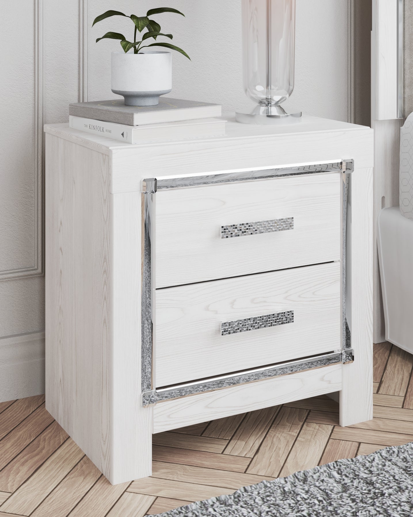 Altyra White Twin Panel Bedroom Set with Dresser, Mirror and Nightstand (Online Special Price) - Ornate Home