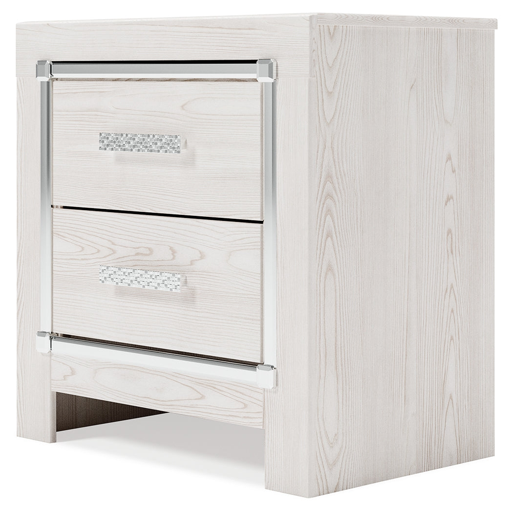 Altyra White Twin Upholstered Panel Bed and 2 Nightstands (Online Special Price) - Ornate Home