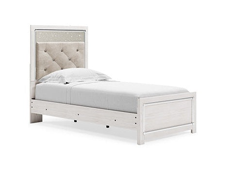 Altyra White Twin Upholstered Panel Headboard - Ornate Home