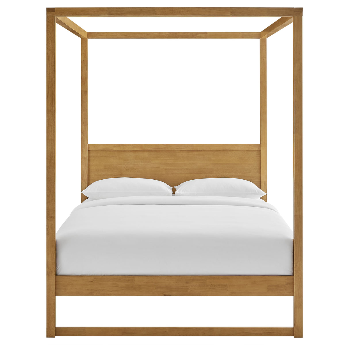 Alva Oak King Wood Canopy Platform Bed - Ornate Home