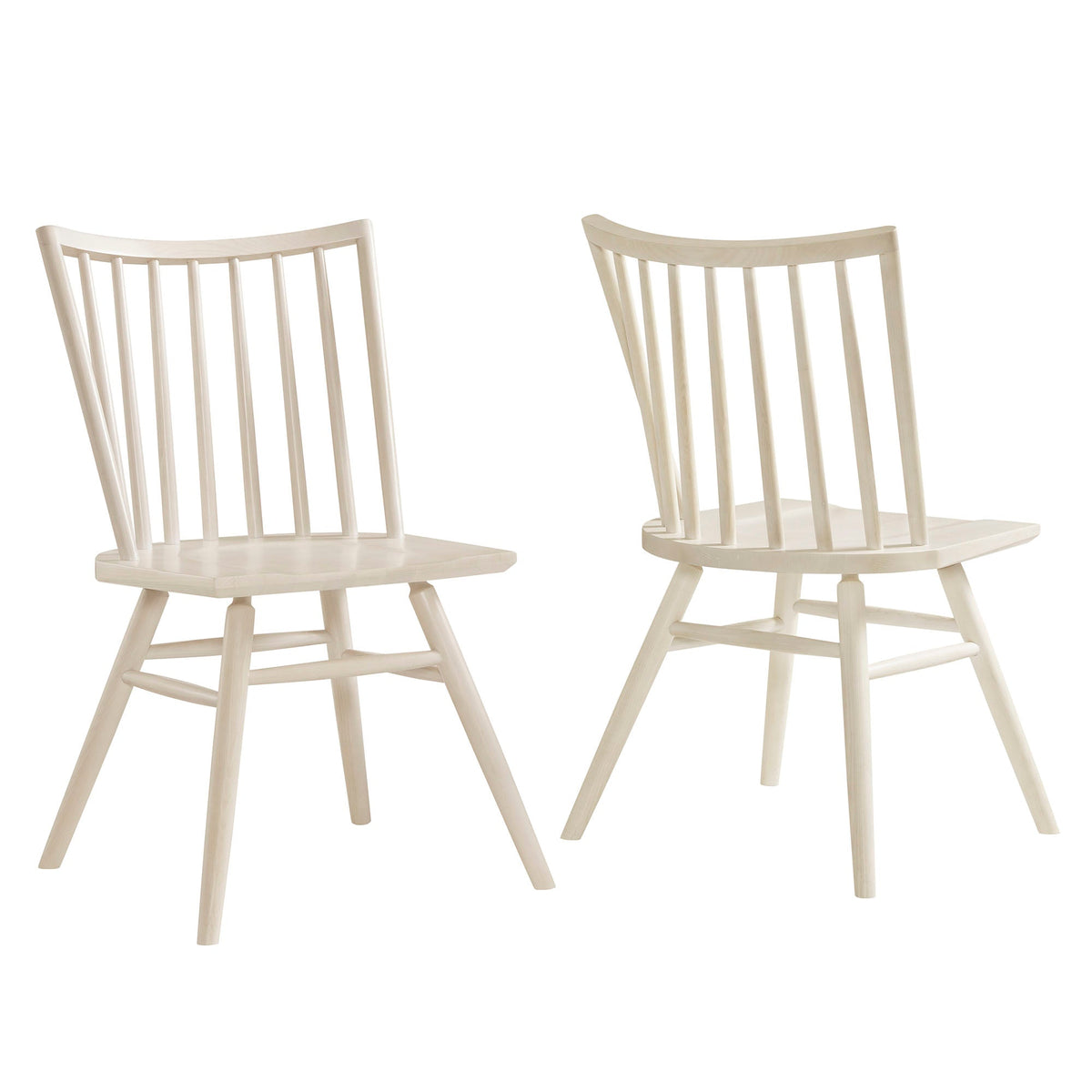 Alvar White Wash Spindle Back Dining Side Chairs (Set of 2) - Ornate Home