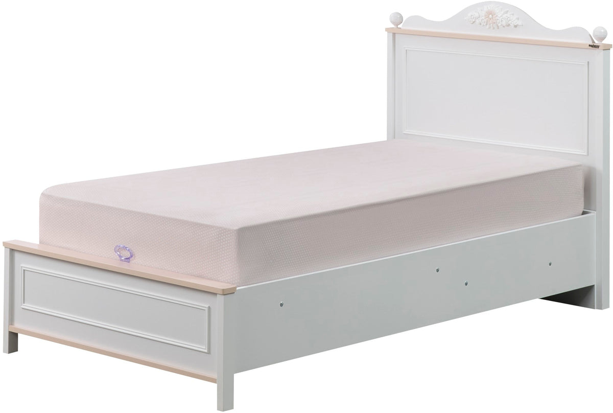 Alya White Kids Room Set (Twin Bed & Study Desk & Nightstand) - Ornate Home
