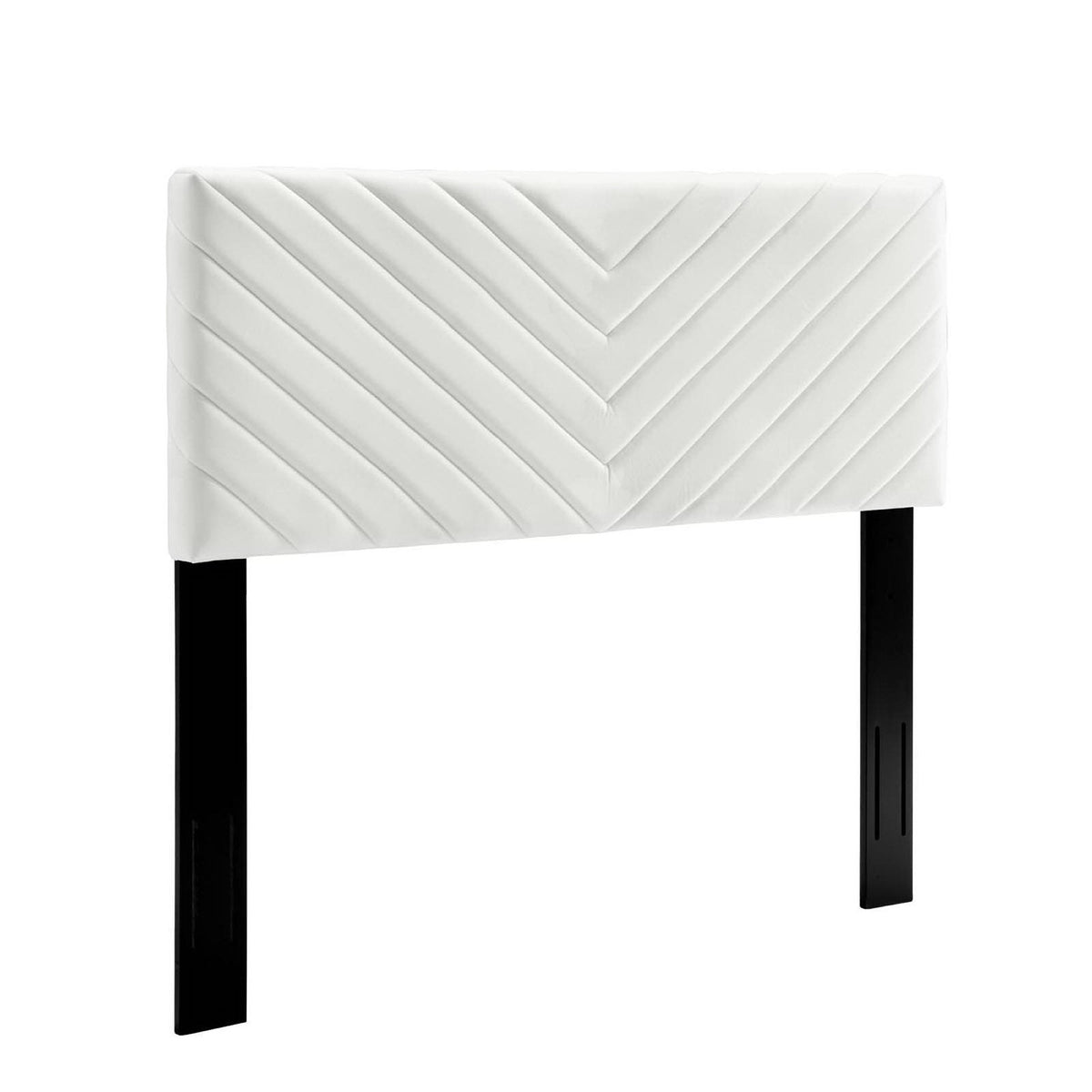 Alyson White Angular Channel Tufted Performance Velvet Full / Queen Headboard - Ornate Home