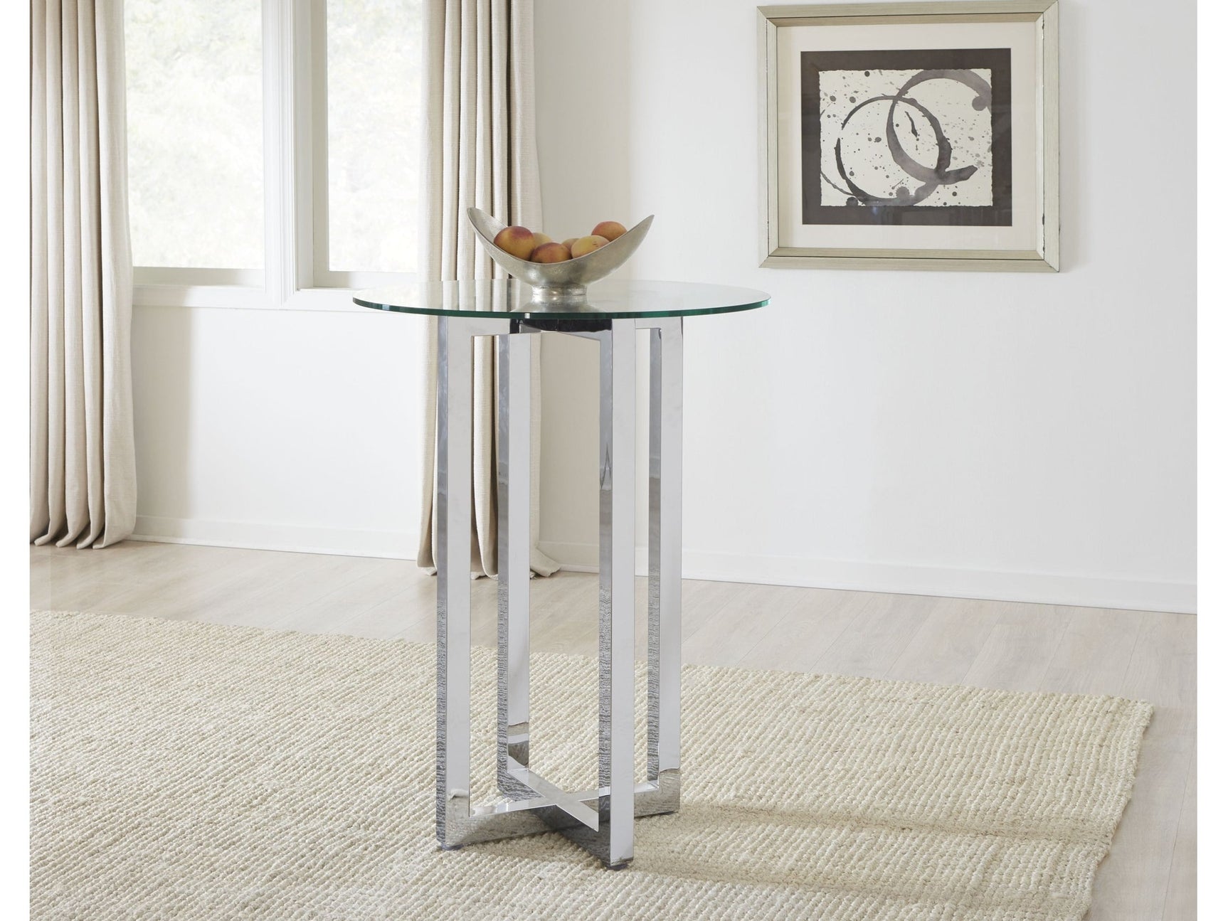 Amalfi 32 inch Round Glass Top Bar Table - Ornate Home