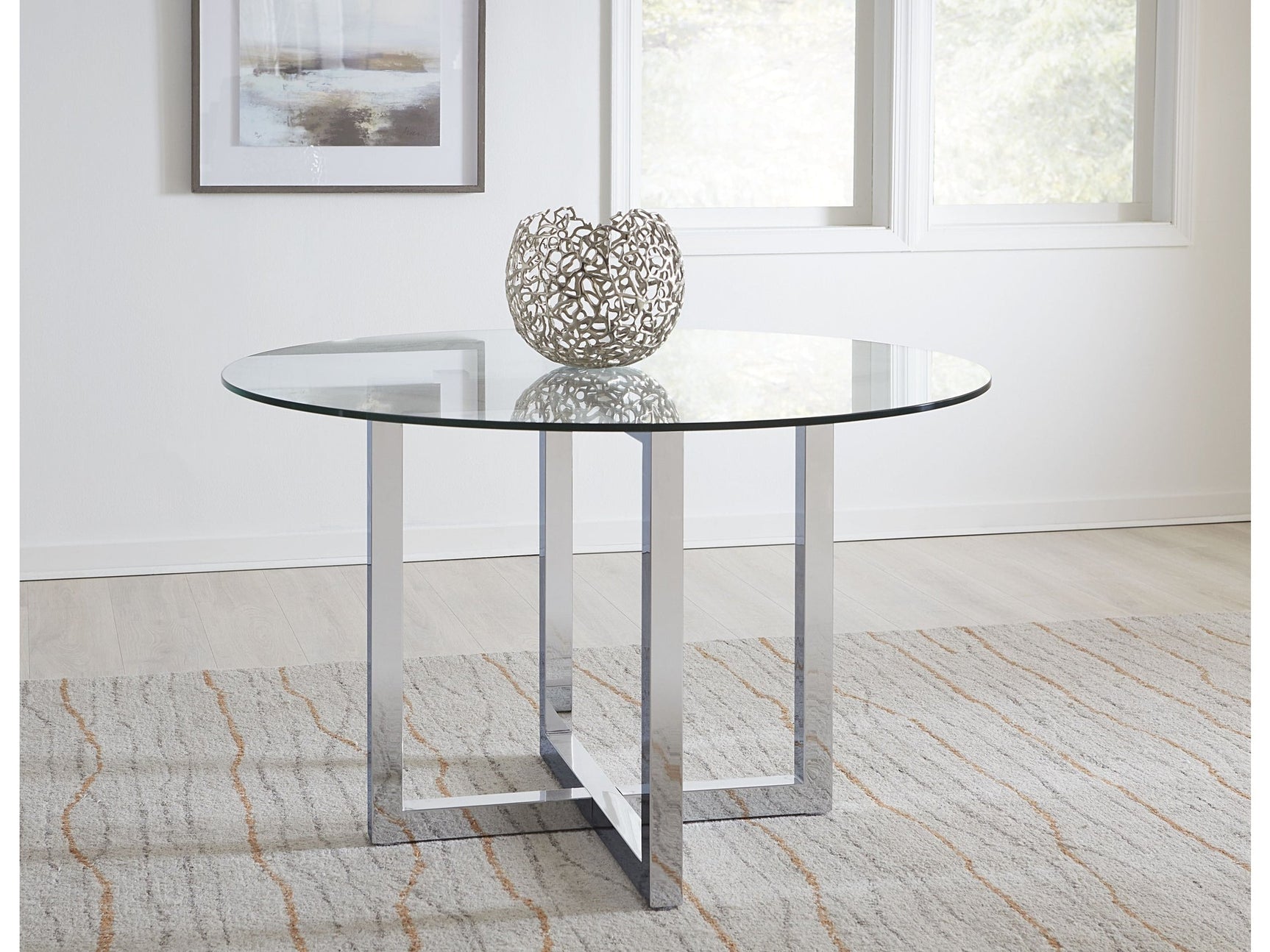 Amalfi 48 inch Round Glass Top Counter Table - Ornate Home