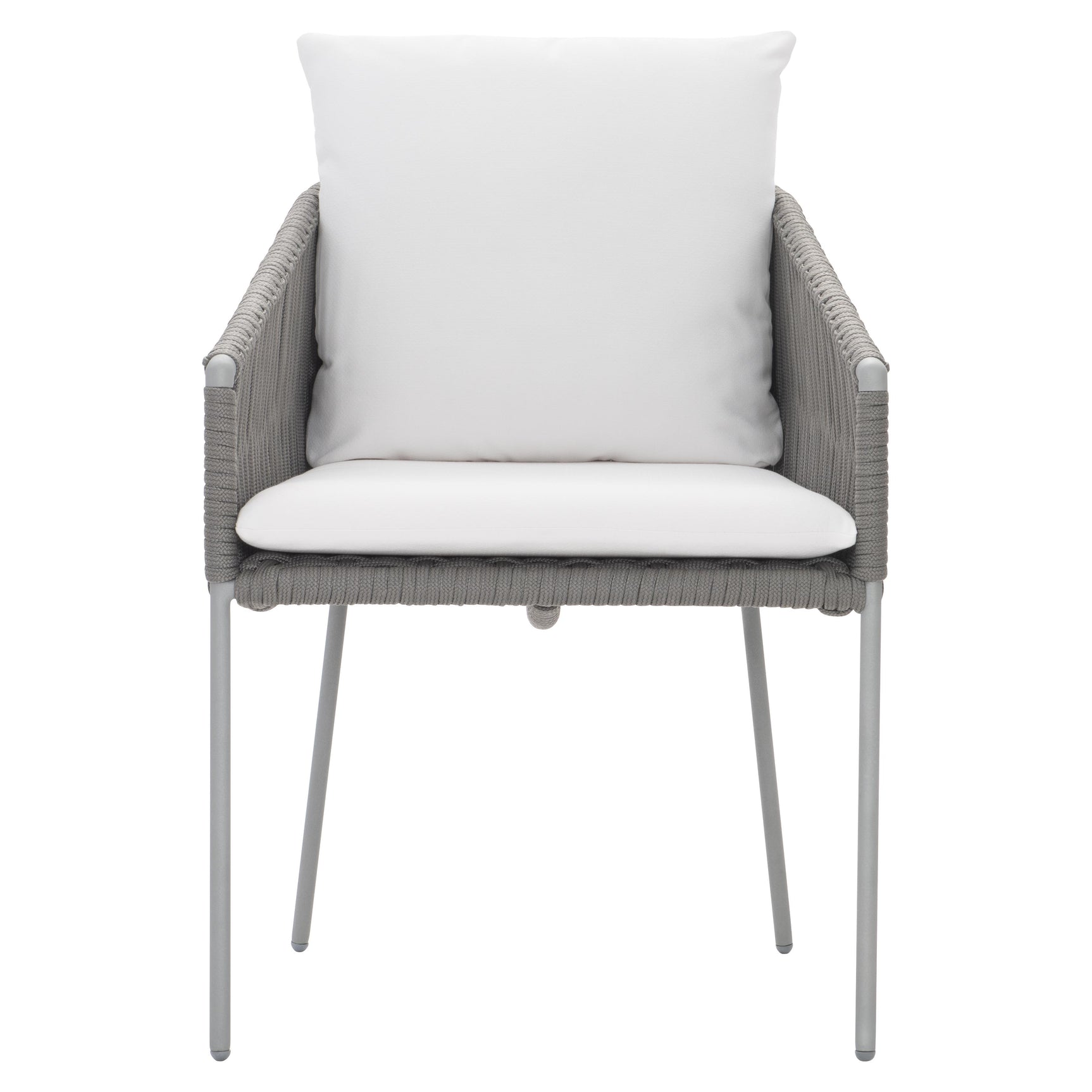 Amalfi Charcoal Mist/White/Cream Outdoor Arm Chair - Ornate Home