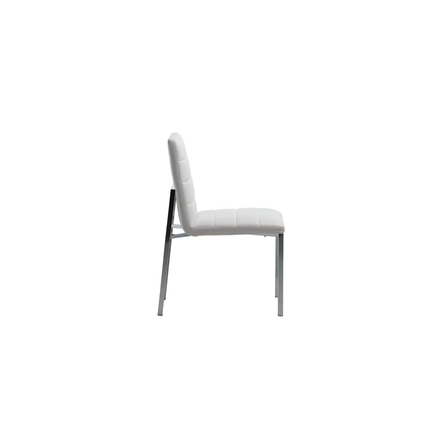 Amalfi Metal Back Chair in White Leather (Set of 2) - Ornate Home