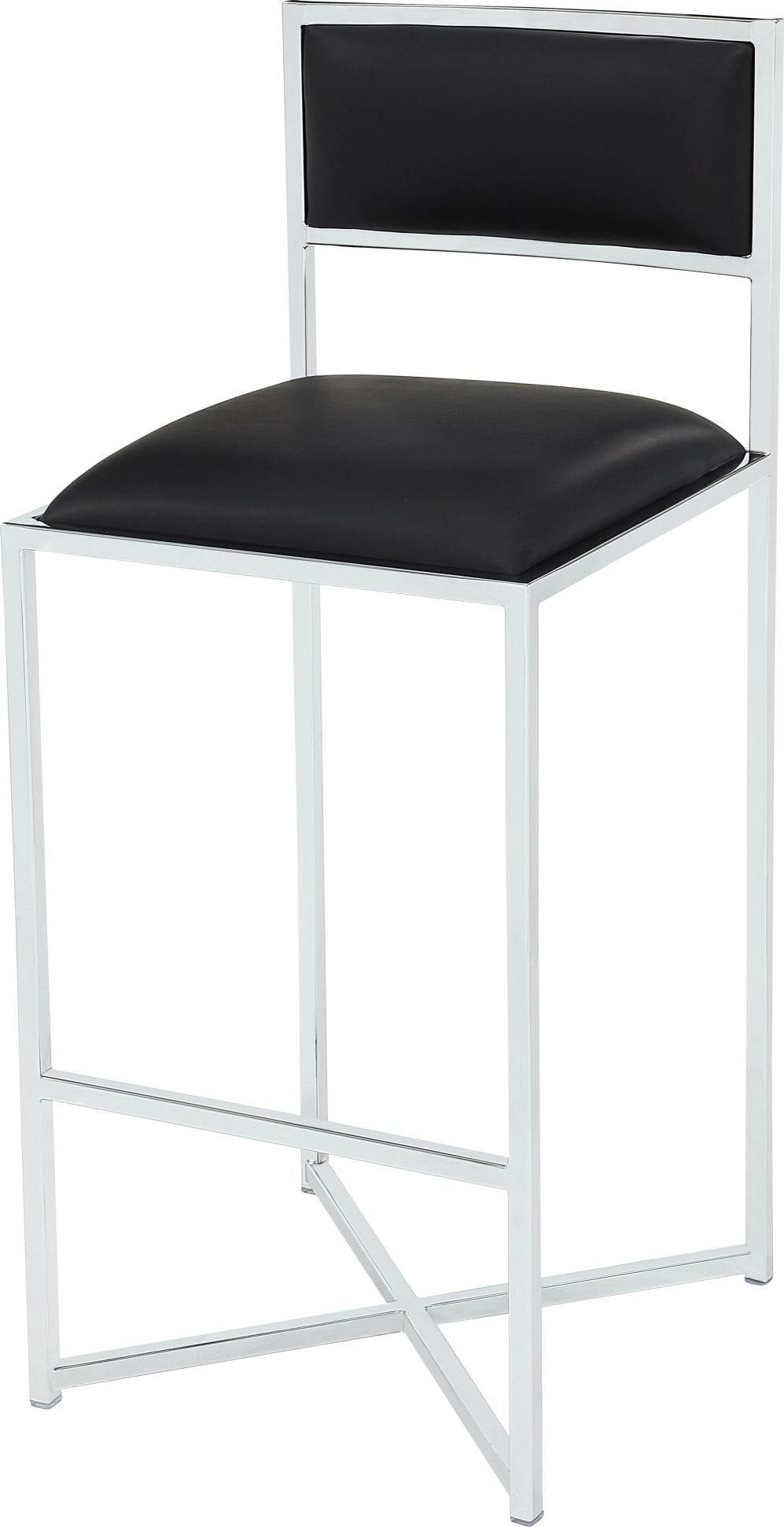 Amalfi Soot/Chrome X Base Bar Stool (Set of 2) - Ornate Home