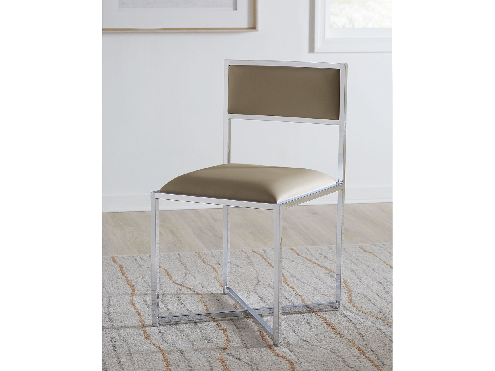 Amalfi X-Base Chair in Taupe Leather (Set of 2) - Ornate Home