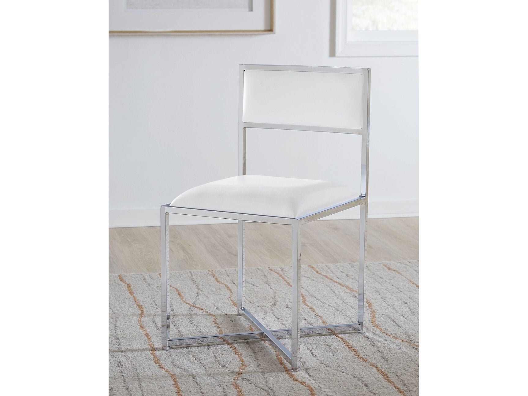 Amalfi X-Base Chair in White Leather (Set of 2) - Ornate Home