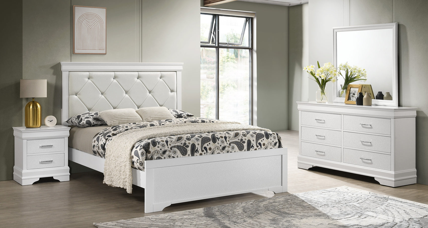Amalia White Nightstand - Ornate Home