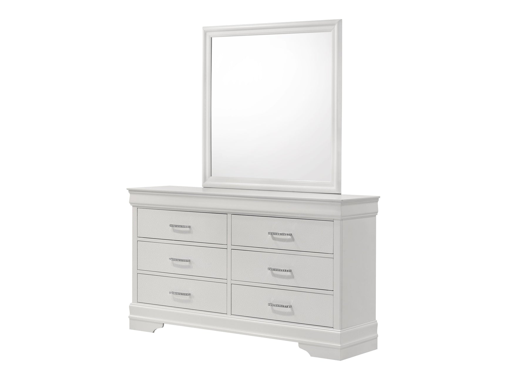 Amalia White Dresser Top Mirror - Ornate Home