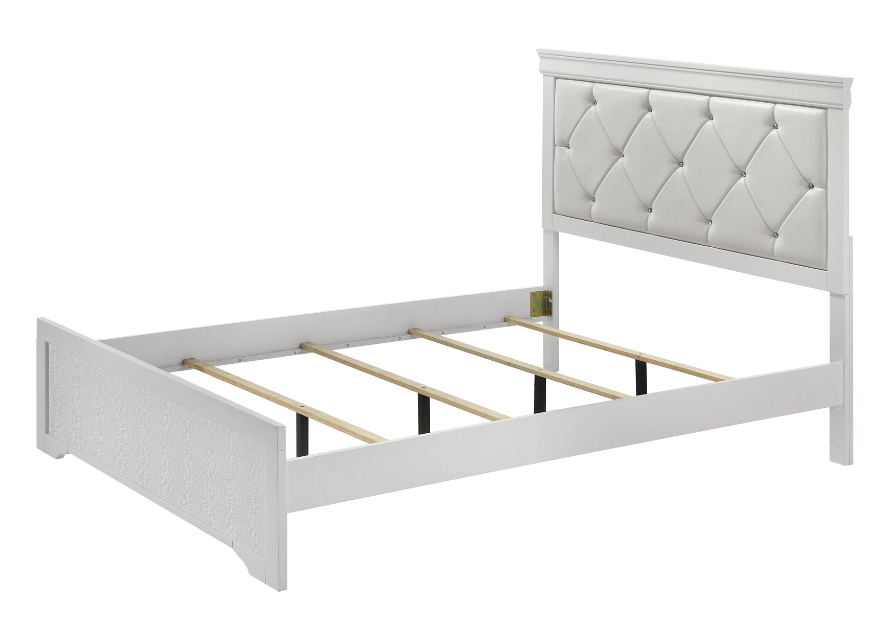 Amalia White King Upholstered Panel Bed - Ornate Home