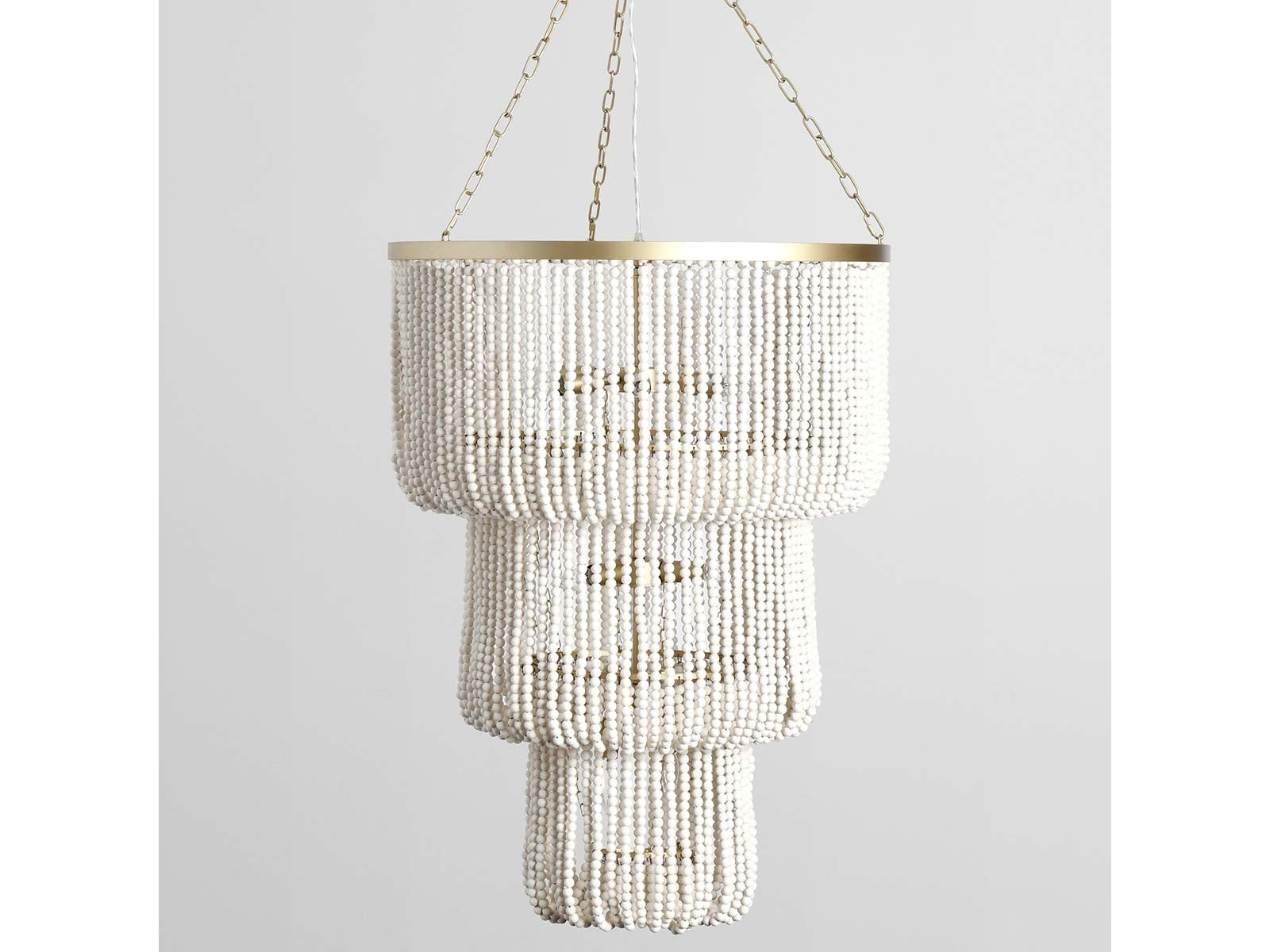 Amanda White Beaded Chandelier - Ornate Home