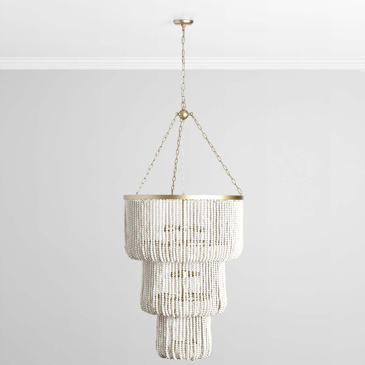 Amanda White Beaded Chandelier - Ornate Home
