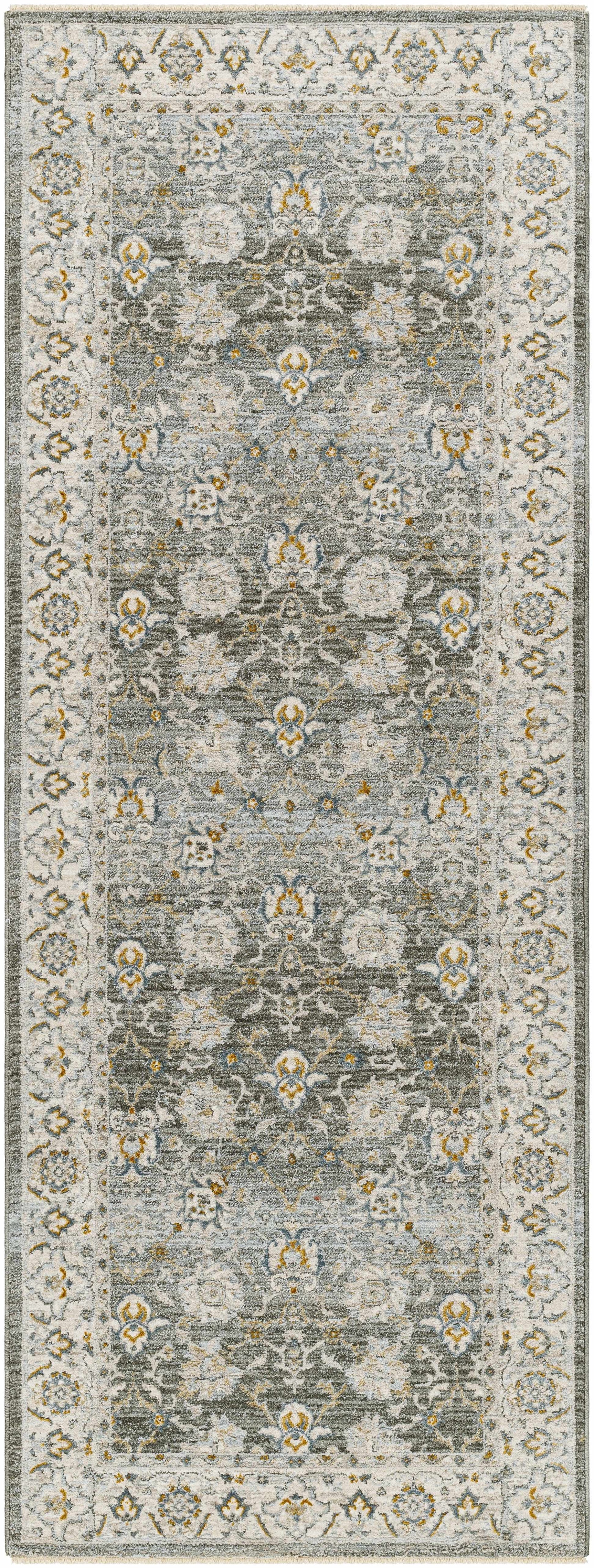 Amaru Green Textured Rug with Fringes - Ornate Home