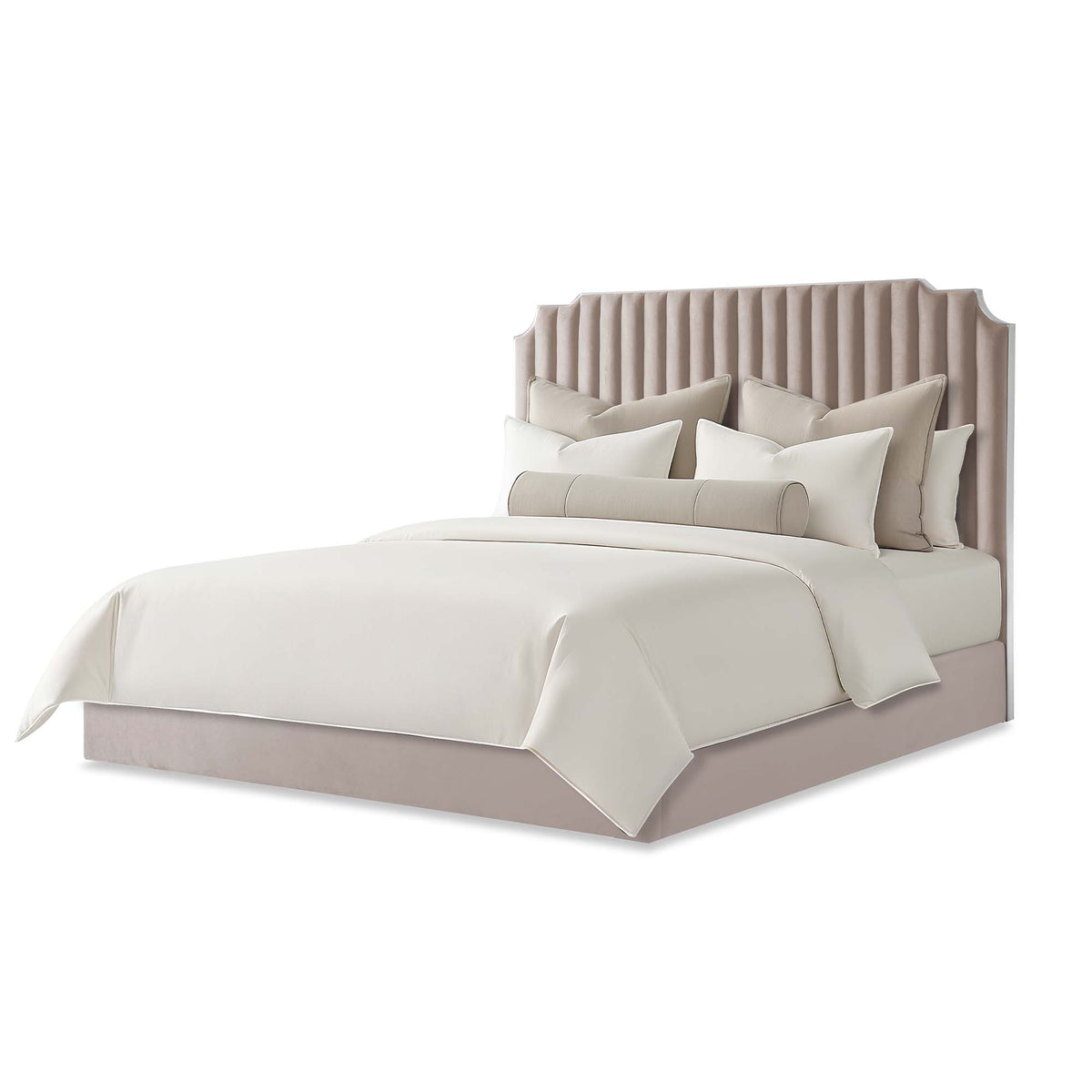 Amaryllis Chrome/Taupe King Lift Up Storage Bed
