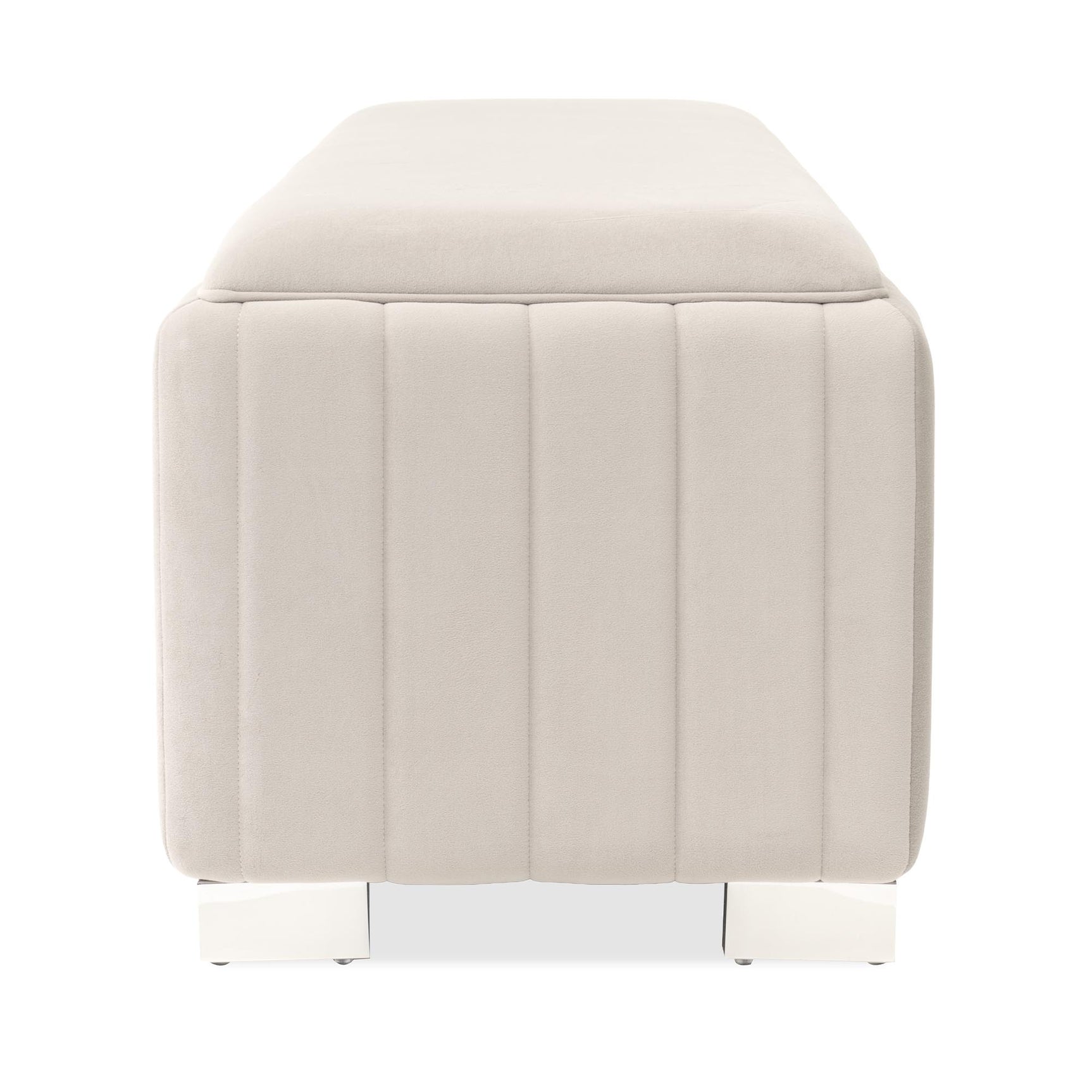 Amaryllis Chrome/Taupe Velvet Accent Bench - Ornate Home