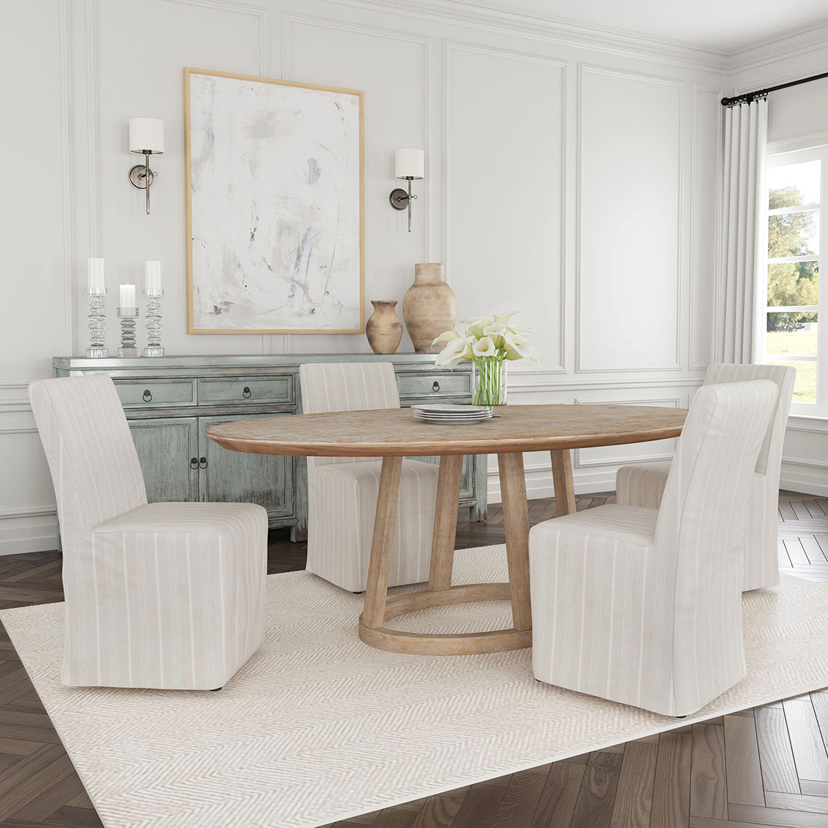 Amaya Beige Upholstered Dining Chair (Set of 2) - Ornate Home