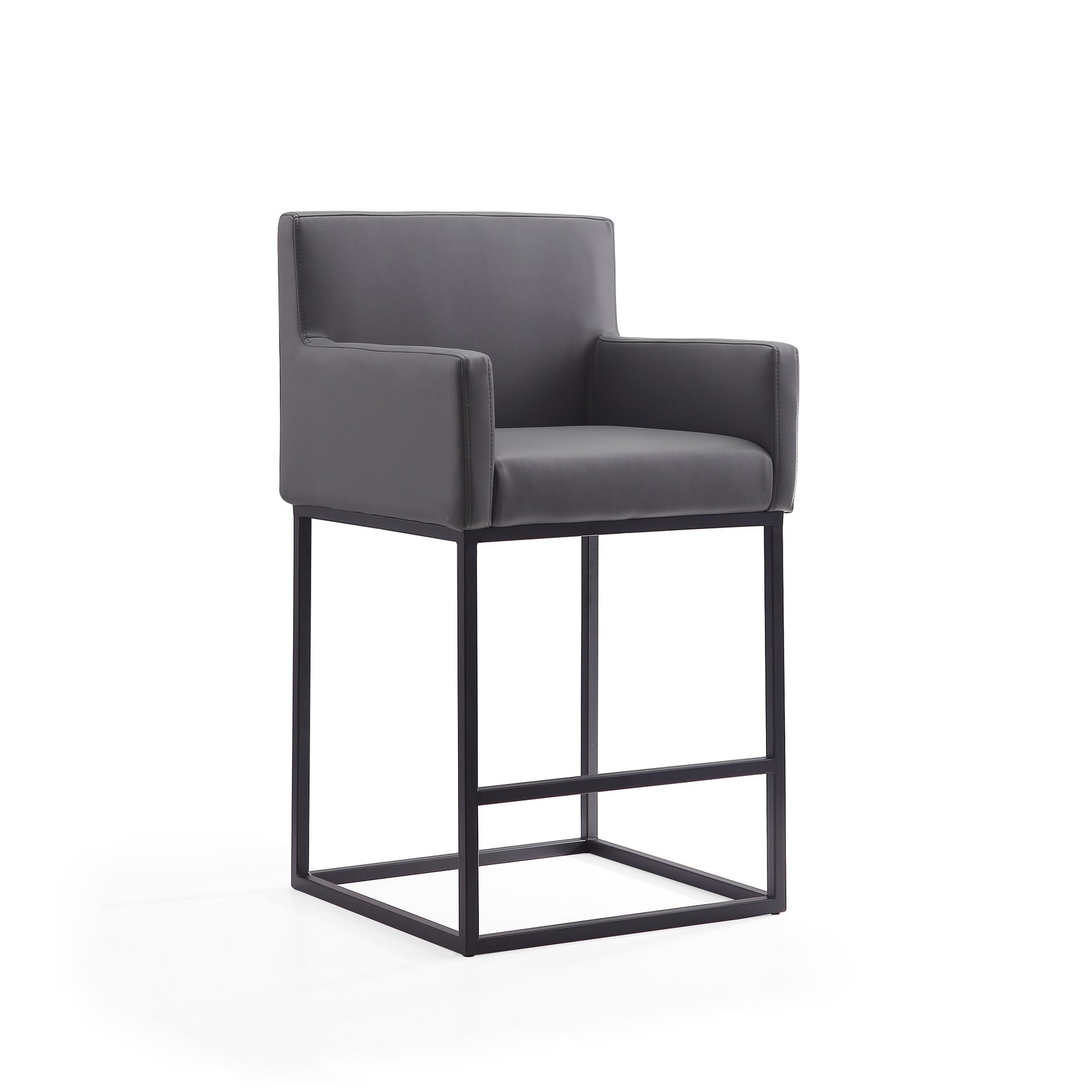 Ambassador Counter Stool in Grey and Black (set of 2) - Ornate Home