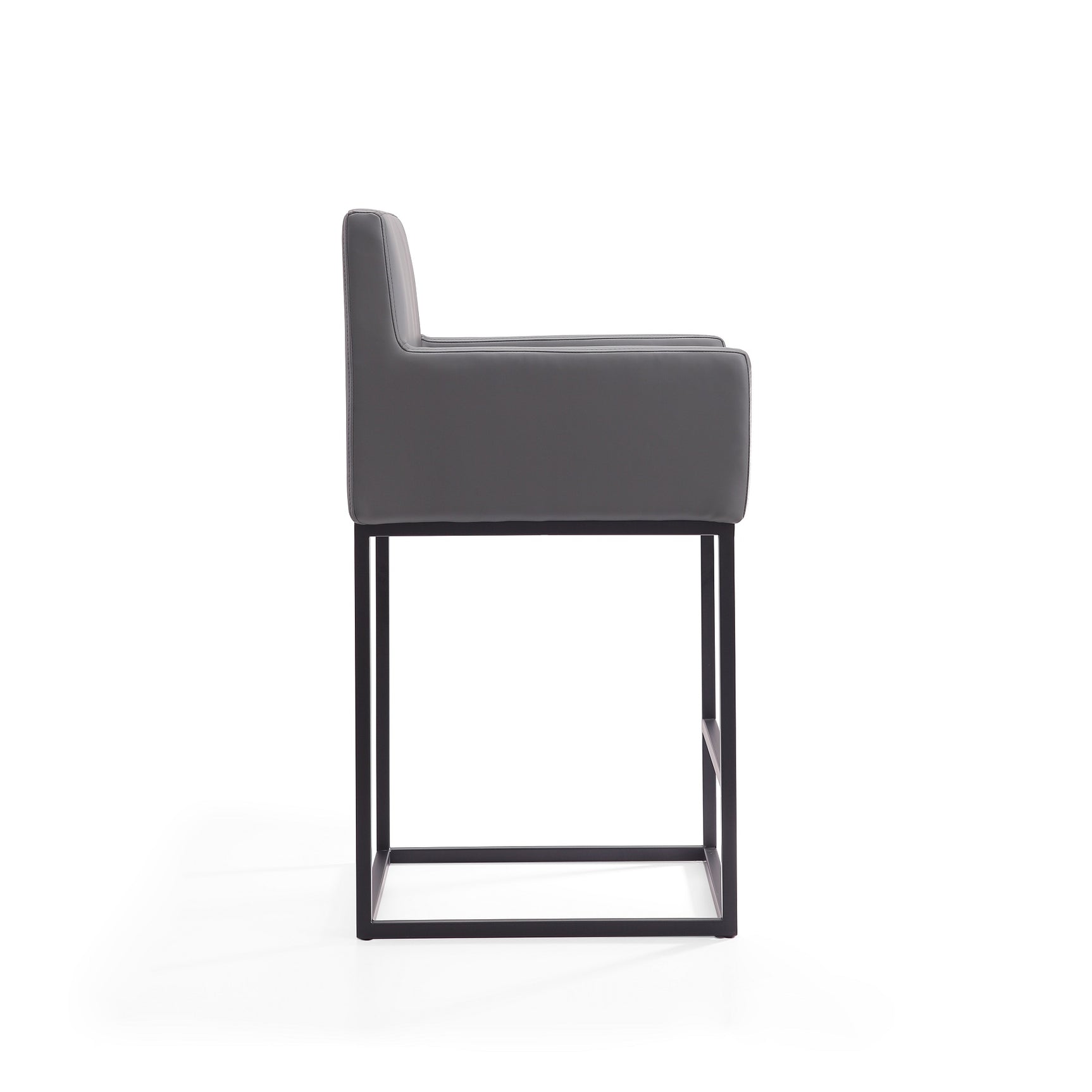 Ambassador Counter Stool in Grey and Black (set of 2) - Ornate Home