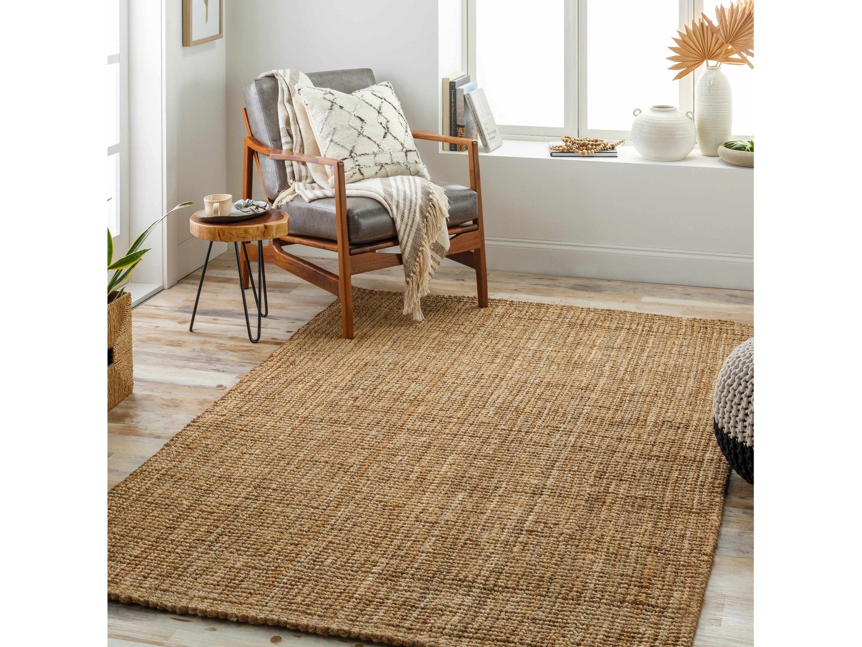 Ambel Beige Jute Rug - Ornate Home