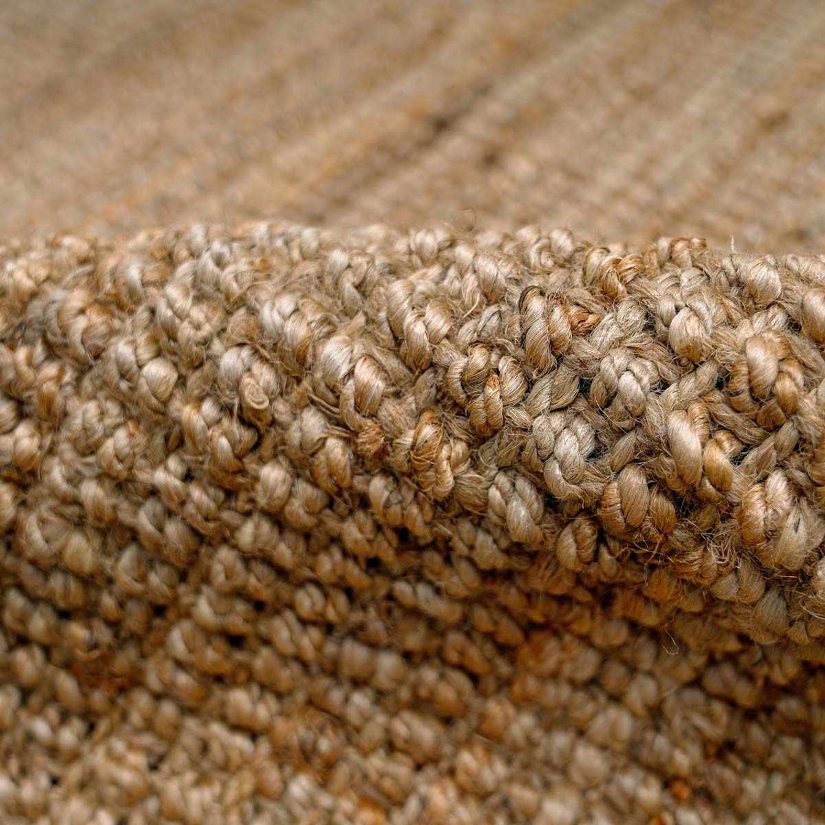 Ambel Chocolate Brown Camel Jute Area Rug - Ornate Home