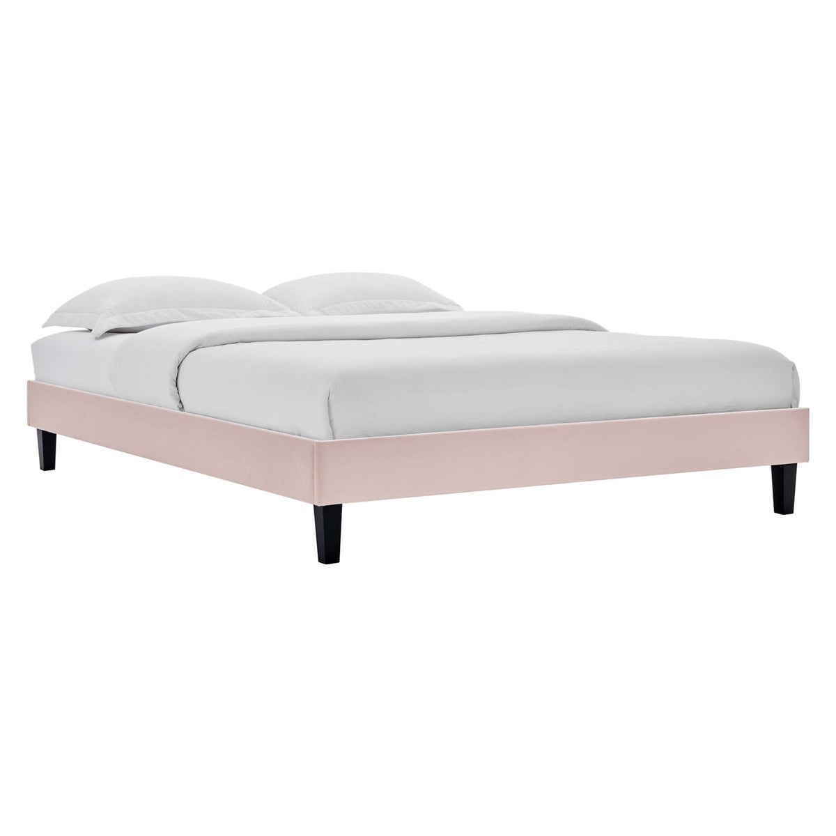 Amber Pink Performance Velvet Twin Platform Bed - Ornate Home