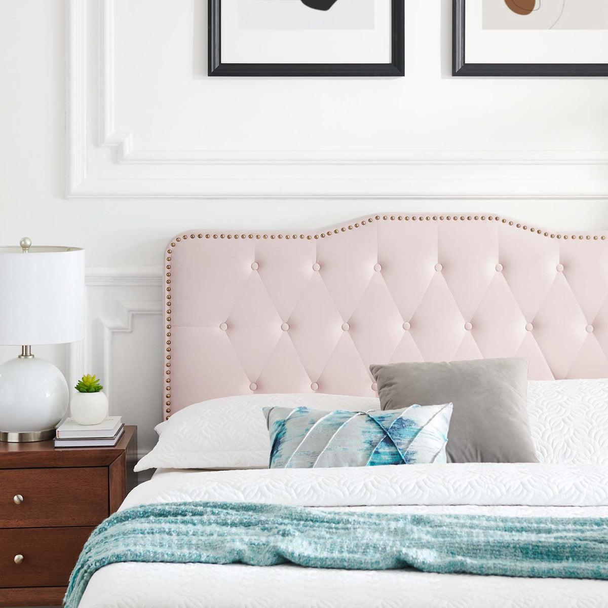 Amber Pink Performance Velvet Twin Platform Bed - Ornate Home