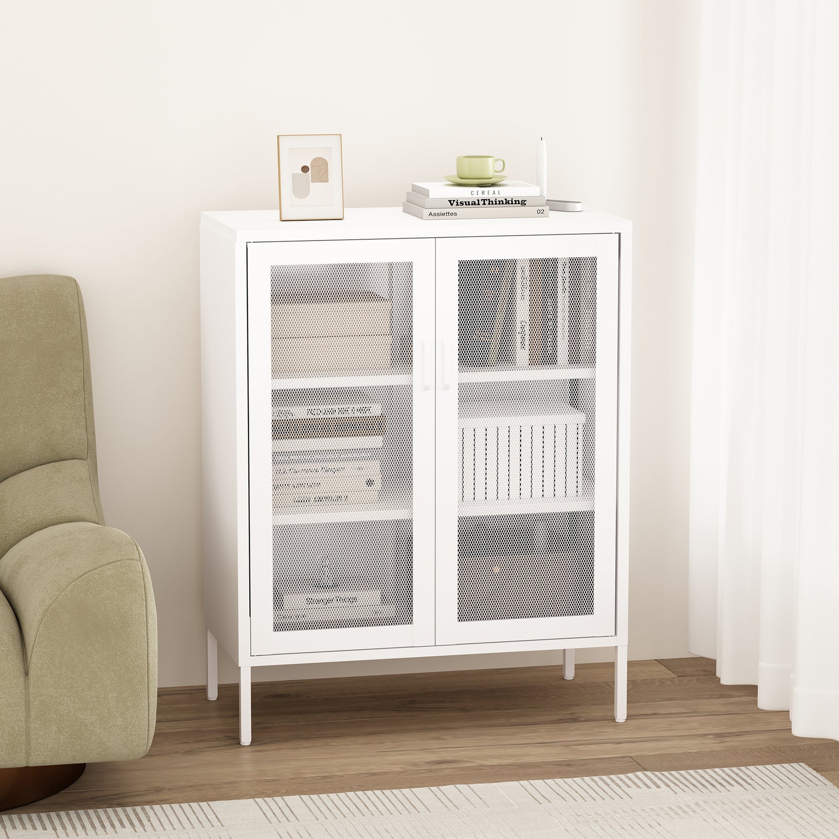 Amelia 31.5" Accent Cabinet in White - Ornate Home