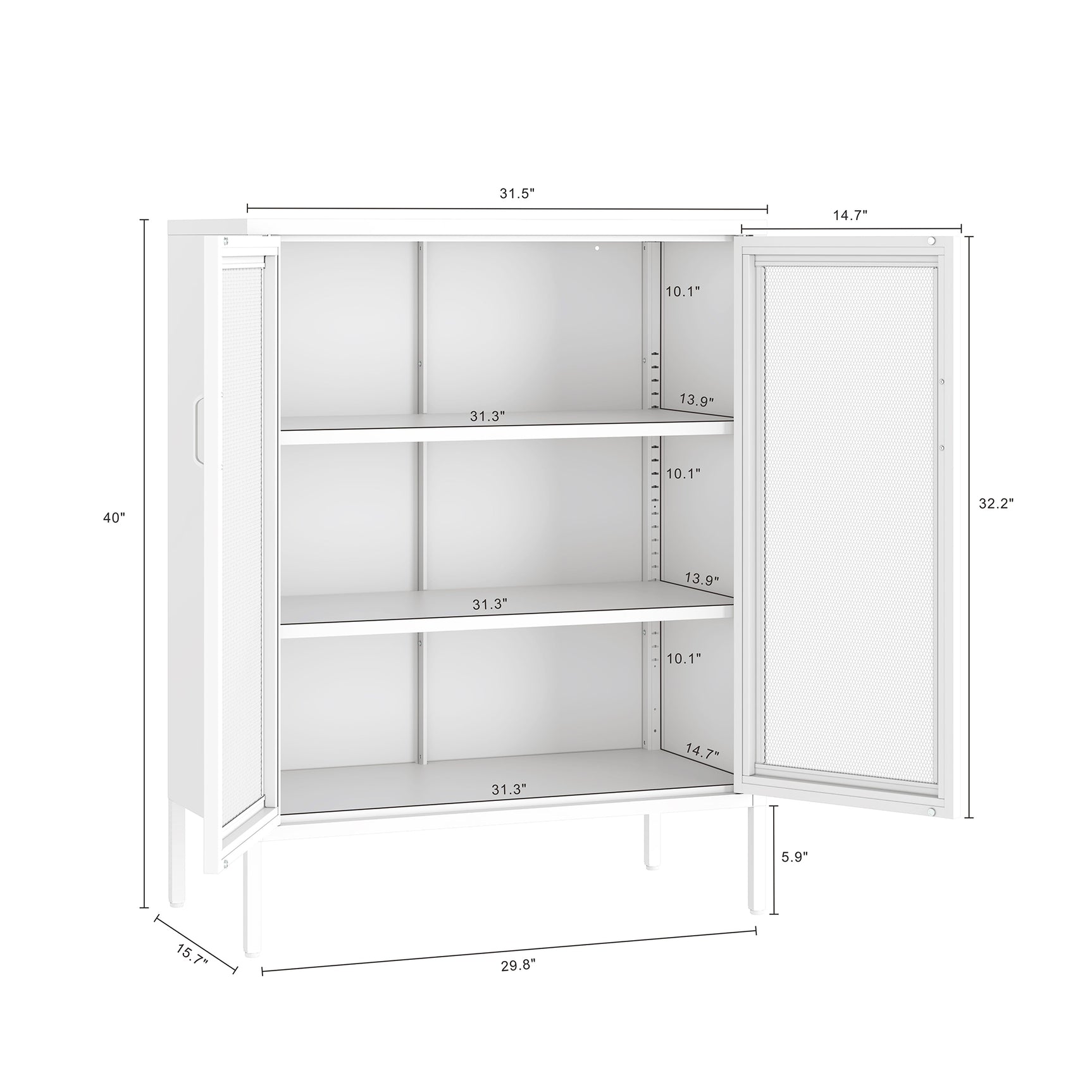 Amelia 31.5" Accent Cabinet in White - Ornate Home